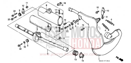 EXPANSION CHAMBER (4) CR250RH de 1987